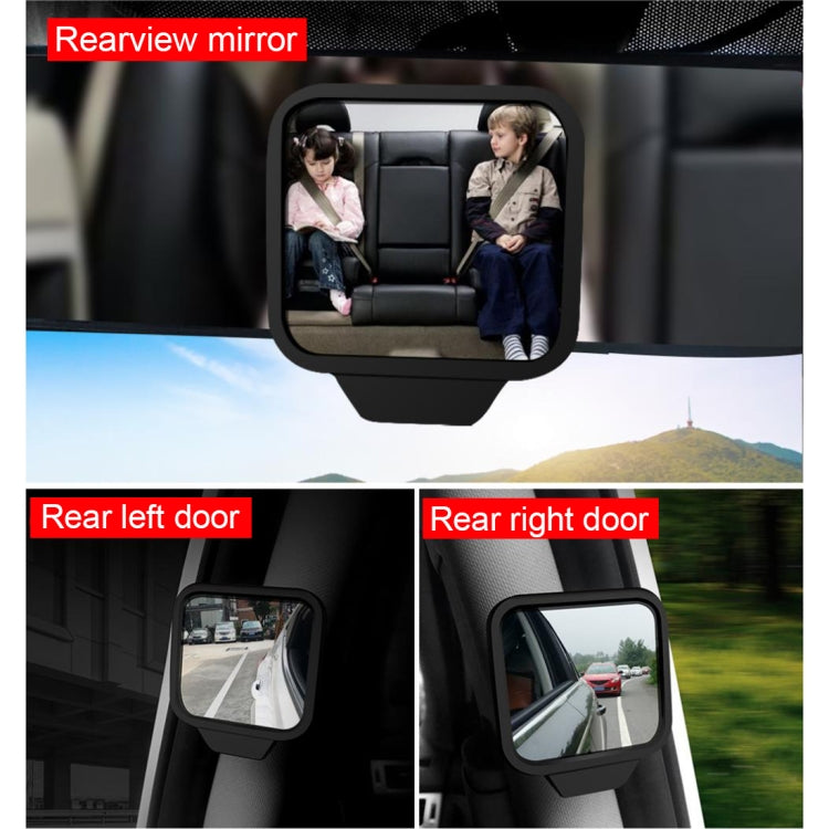 Car rearview blind spot mirror, wide-angle adjustable convex lens on bracket