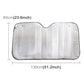 Silver car windshield sun shade, 130 x 60 cm curved cover