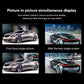 Rearview mirror car recorder with dual-screen display and camera view