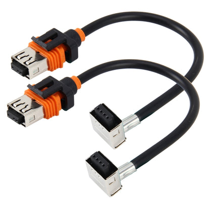 2-pack D1 HID connector adapter cable, black wire with orange strain relief, dual plugs