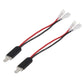 Pair of H1 conversion harness pigtail connectors, red/black wires with clear plugs