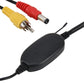 Wireless transmitter/receiver unit with yellow and red RCA connectors and black cable