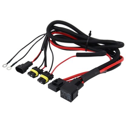 DC 12V 40A H11 HID wiring relay harness with black cable and multi connectors