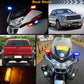 Vehicle-mounted LED strobe warning light flashing on road vehicles