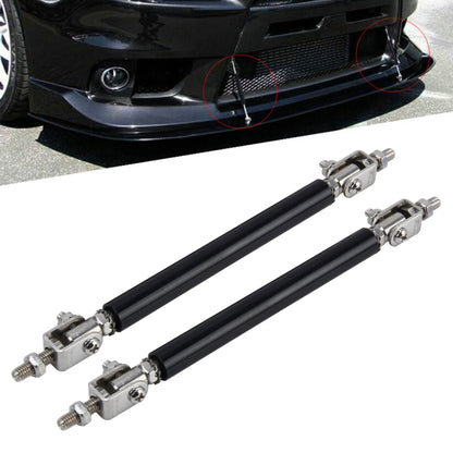 Telescopic adjustment rods set of 2, black tubes with metal mounting clamps
