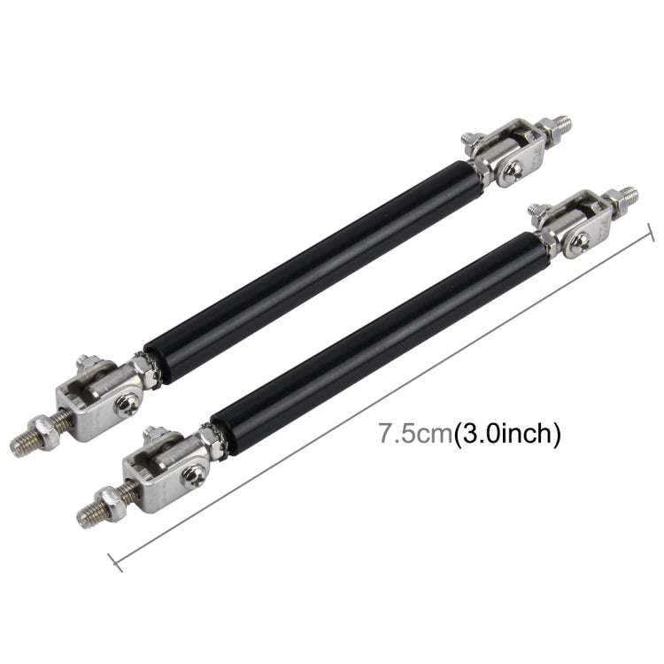 Set of 2 telescopic rods for lip support, black tubes, 7.5 cm length