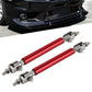 Telescopic adjustment rods set of 2, red tubes with silver mounting brackets