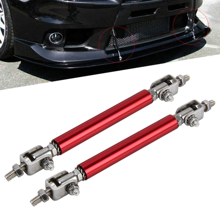Telescopic adjustment rods set of 2, red tubes with silver mounting brackets