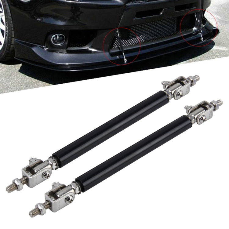 Adjustable telescopic front lip mounting bars set, black rods with metal clamps