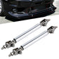 Adjustable telescopic front lip mounting bars set, silver rods with metal clamps