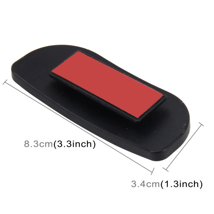 Black blind spot mirror with red backing panel, size 8.3 x 3.4 cm