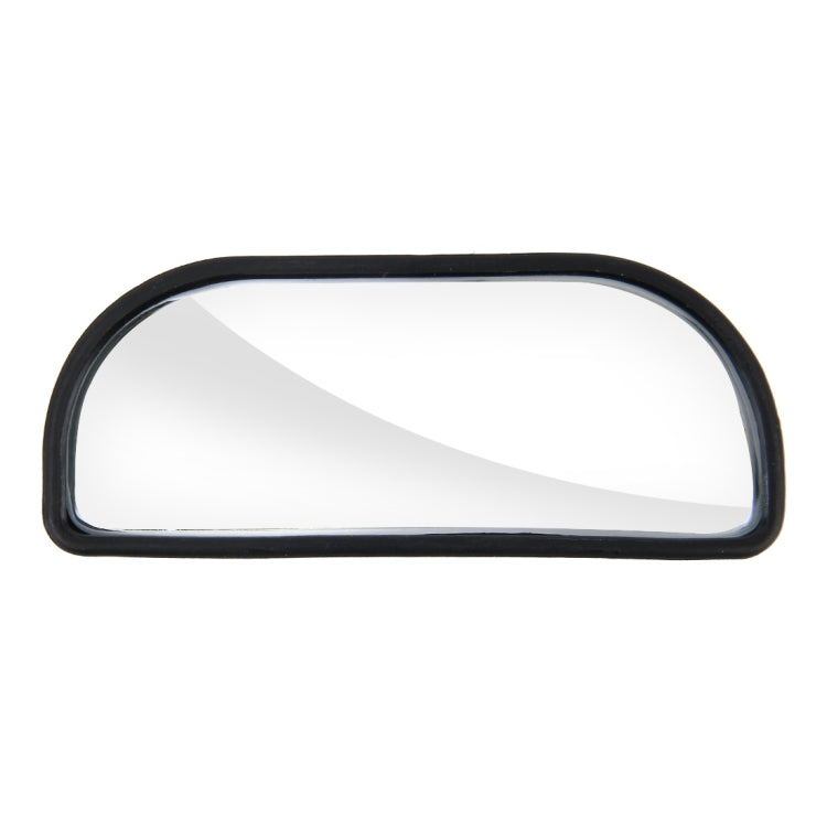 Black-framed wide-angle blind spot mirror with clear reflective glass