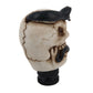 Resin skull gear shift knob, side view with black snake top and textured base