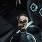 Resin skull gear shift knob with black snake-like detail and black textured base