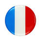 Single round France flag sticker with vertical blue, white, and red panels