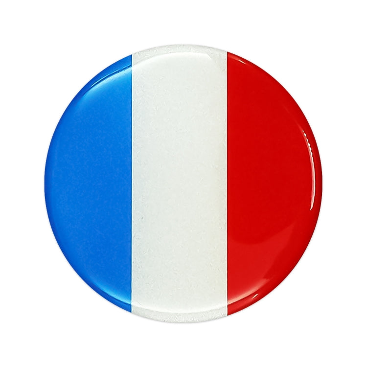 Single round France flag sticker with vertical blue, white, and red panels