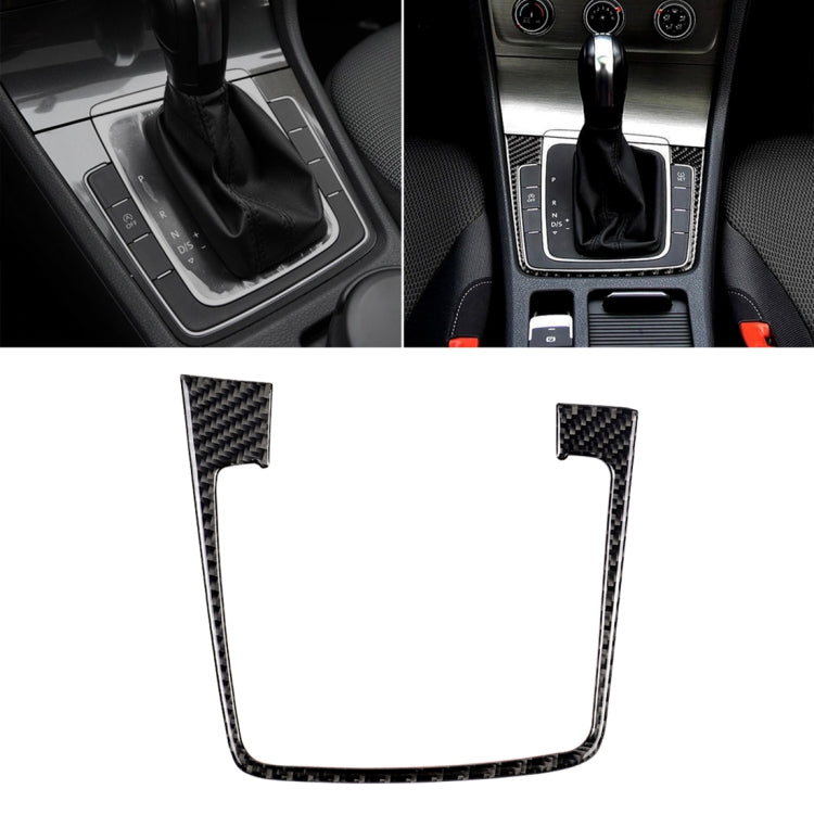 Carbon fiber gear shift panel trim sticker for Volkswagen-style interior, left drive