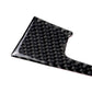 Black carbon fiber gear shift surround trim sticker with glossy curved edges