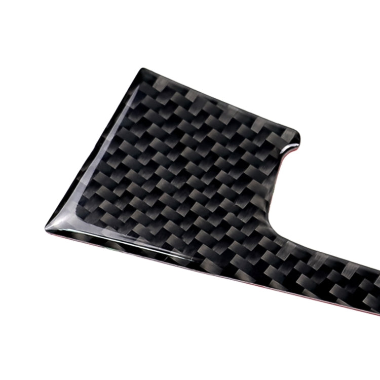 Black carbon fiber gear shift surround trim sticker with glossy curved edges