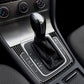 Carbon fiber gear shift panel trim sticker installed on automatic gear lever