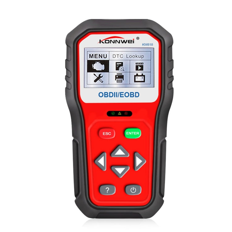 KONNWEI handheld OBDII/EOBD diagnostic scanner, front panel with menu and arrow keys