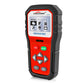 OBDII/EOBD diagnostic scanner with large screen and red control panel, side profile view