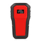 OBDII/EOBD diagnostic scanner back view with warning text and molded vent ridges