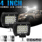 Two 4-inch LED light bars with black housings, front LED arrays, and bolts