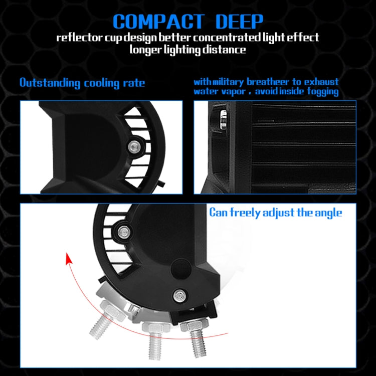Black LED light with circular side fan vent and adjustable mounting angle