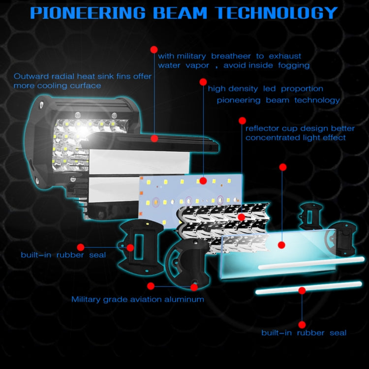 LED work light cross-section diagram showing reflector cups and LED array