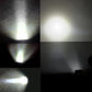 LED light bar shining bright white beams, showing glare from the front lens