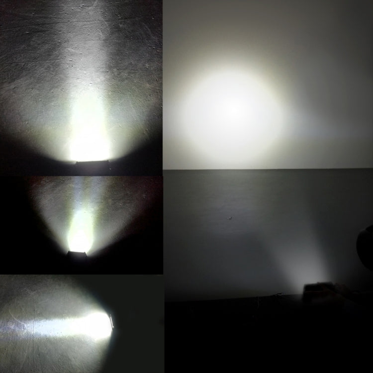 LED light bar shining bright white beams, showing glare from the front lens