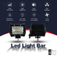 Black LED light bar with front LED panel and side cooling fins, pair view