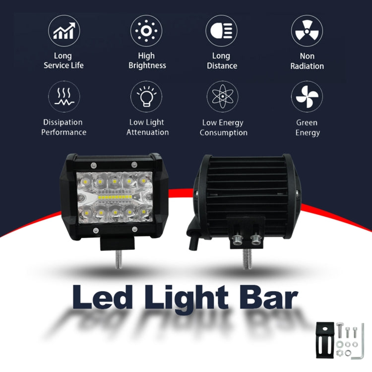 Black LED light bar with front LED panel and side cooling fins, pair view