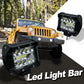 Pair of black LED light bars mounted on an off-road vehicle front