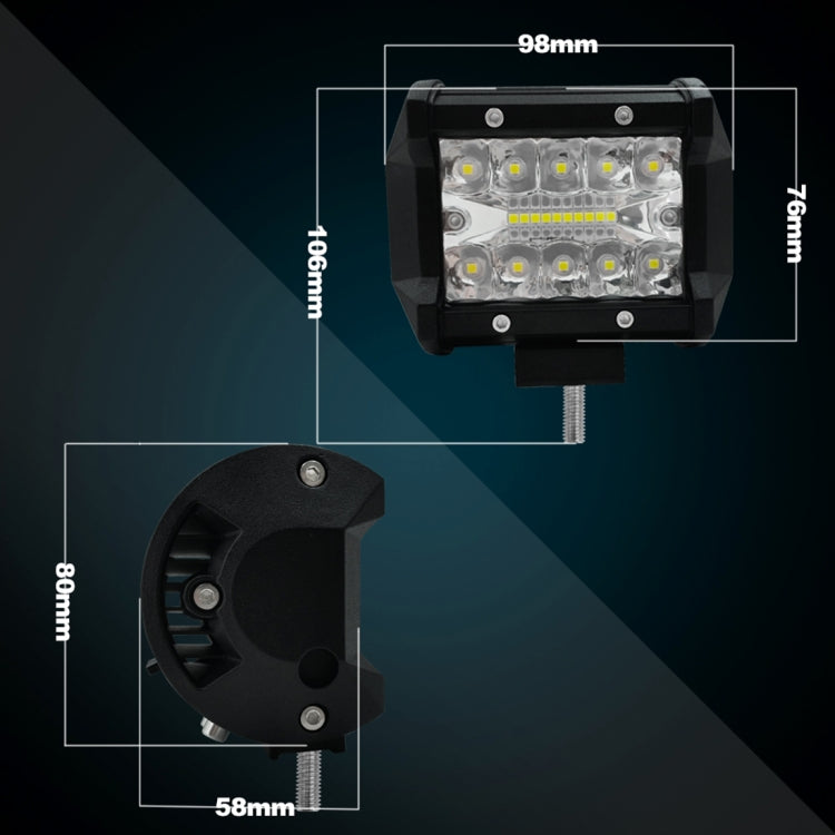 Black LED work light with side bracket and front lens covered by protective housing