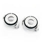 Two H7 HID bulb retainer adapters with round mounting ring, white holders and black gasket