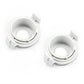 H7 HID adapter holders with open circular socket, white plastic with gray inner ring