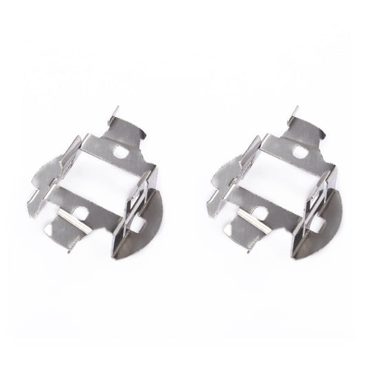 Headlight bulb base retainer adapter (pair) shown from side, metal spring brackets
