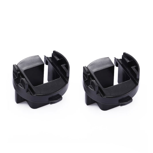 H7 HID headlight bulb base retainer adapter, pair of black plastic holders