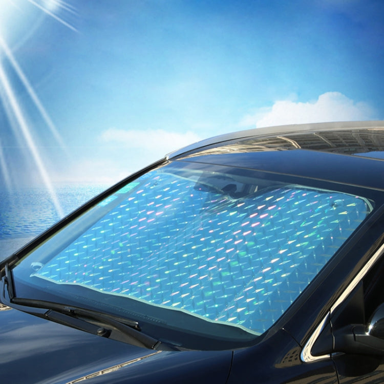 Car windshield sunshade cover, blue diamond pattern panel for front glass
