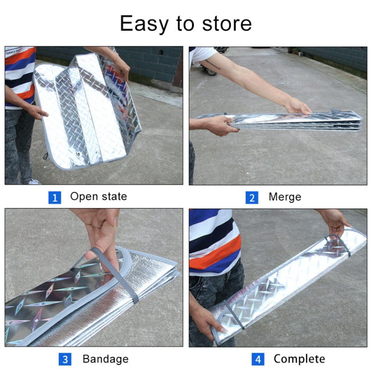 Windshield sunshade sizes chart, hatchback cover 130 x 60 cm