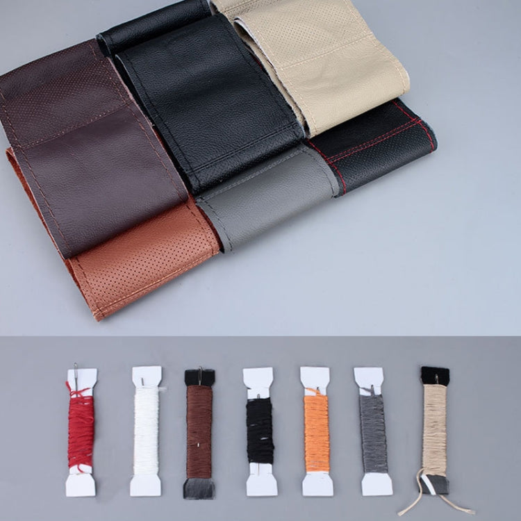 Leather steering wheel cover color assortment with stitched edges and swatch tags