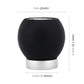 Black leather shift knob with red stitching and silver collar, rounded shape