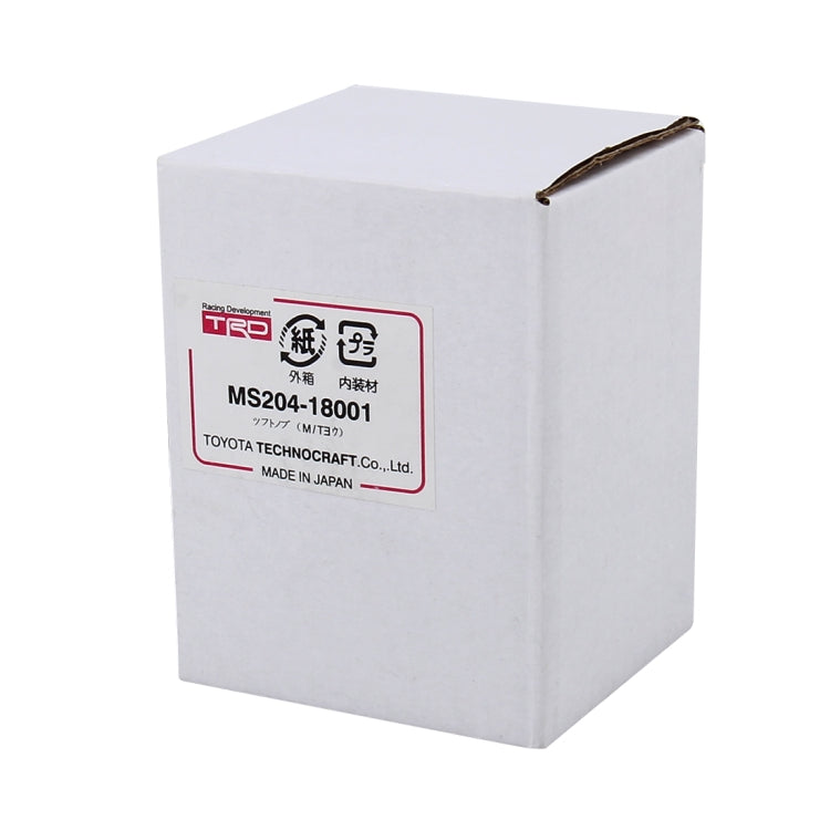 TRD parts box label for shift knob adapter, white packaging