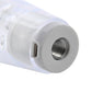 Close-up of transparent LED shift knob light bottom with threaded metal insert and vent slot