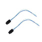Two car bulb holder adapter leads with black plastic socket connectors, blue wiring