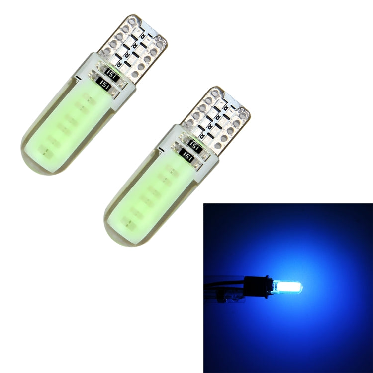 10-pack T10 1.5W ice blue LED car clearance marker bulbs, translucent body, 2 shown