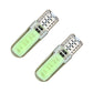 10-pack T10 1.5W ice blue LED car clearance marker bulbs, close-up pair view