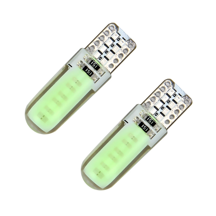 10-pack T10 1.5W ice blue LED car clearance marker bulbs, close-up pair view
